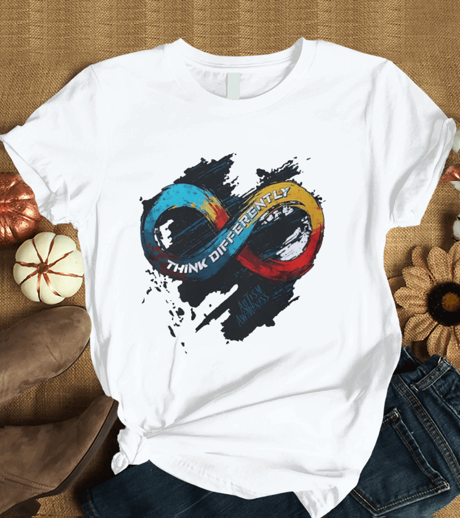 Think Differently Infinity Symbol Autism Awareness T-Shirt