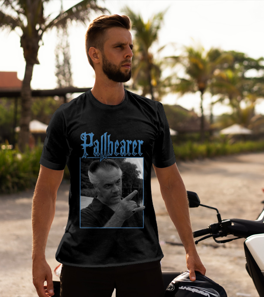 Pallbearer Gothic Font With Man Pointing Finger T-Shirt