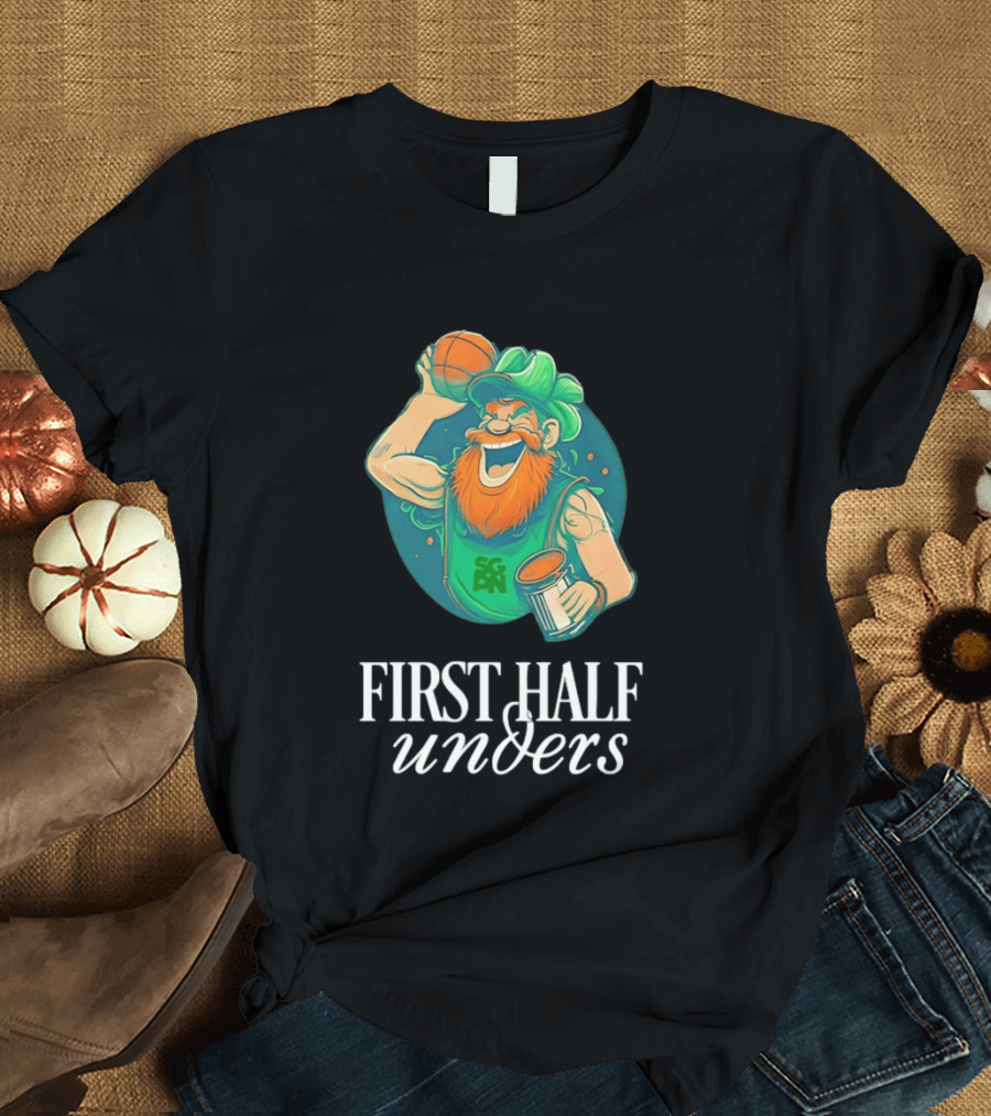 Leprechaun First Half Unders Basketball Beer T-Shirt