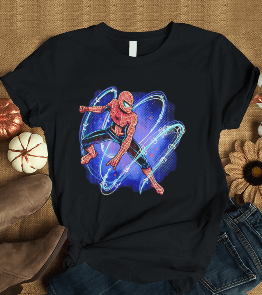 Spider Man Marvel Hero With Magnetic Field Lines And Maximum Spider Senses T-Shirt
