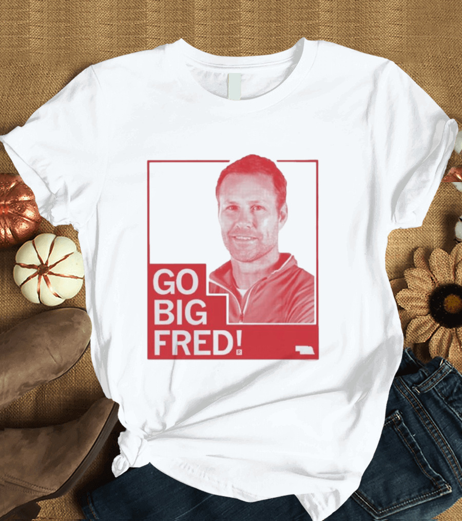Go Big Fred Nebraska Sports Icon Red T-Shirt