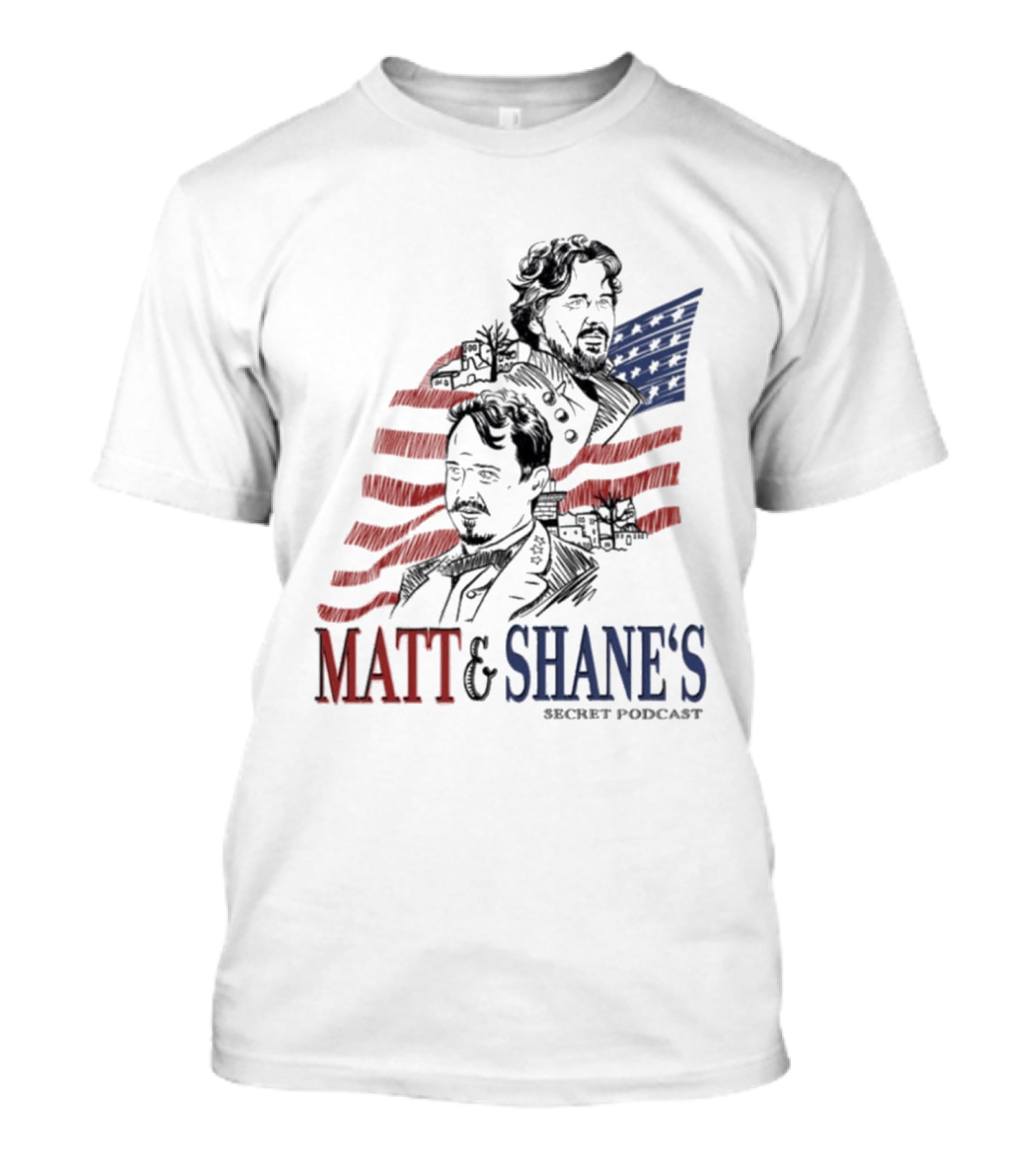 Matt And Shane's Secret Podcast American Flag T-Shirt