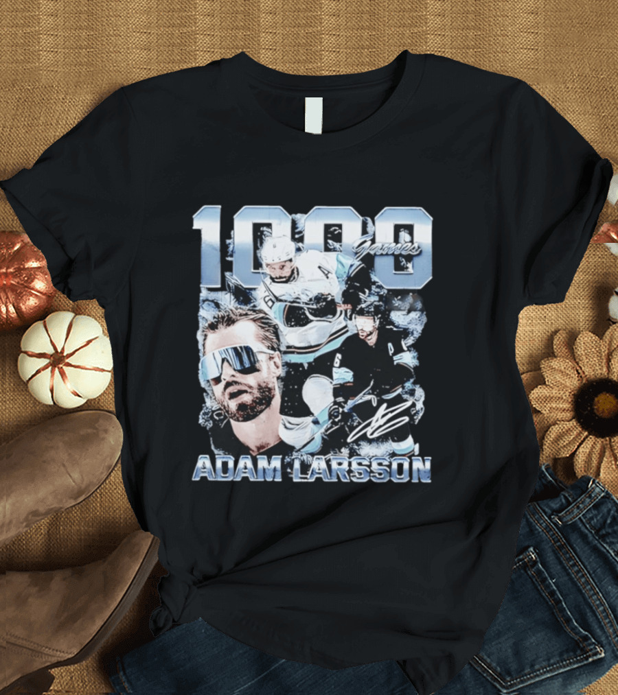 Adam Larsson Seattle 1000 Games Celebration F&B Digitally Printed T-Shirt