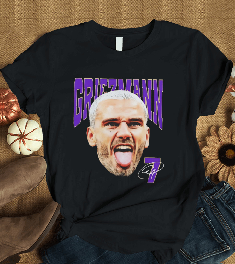 Antoine Griezmann Expression Purple Text Number 7 T-Shirt