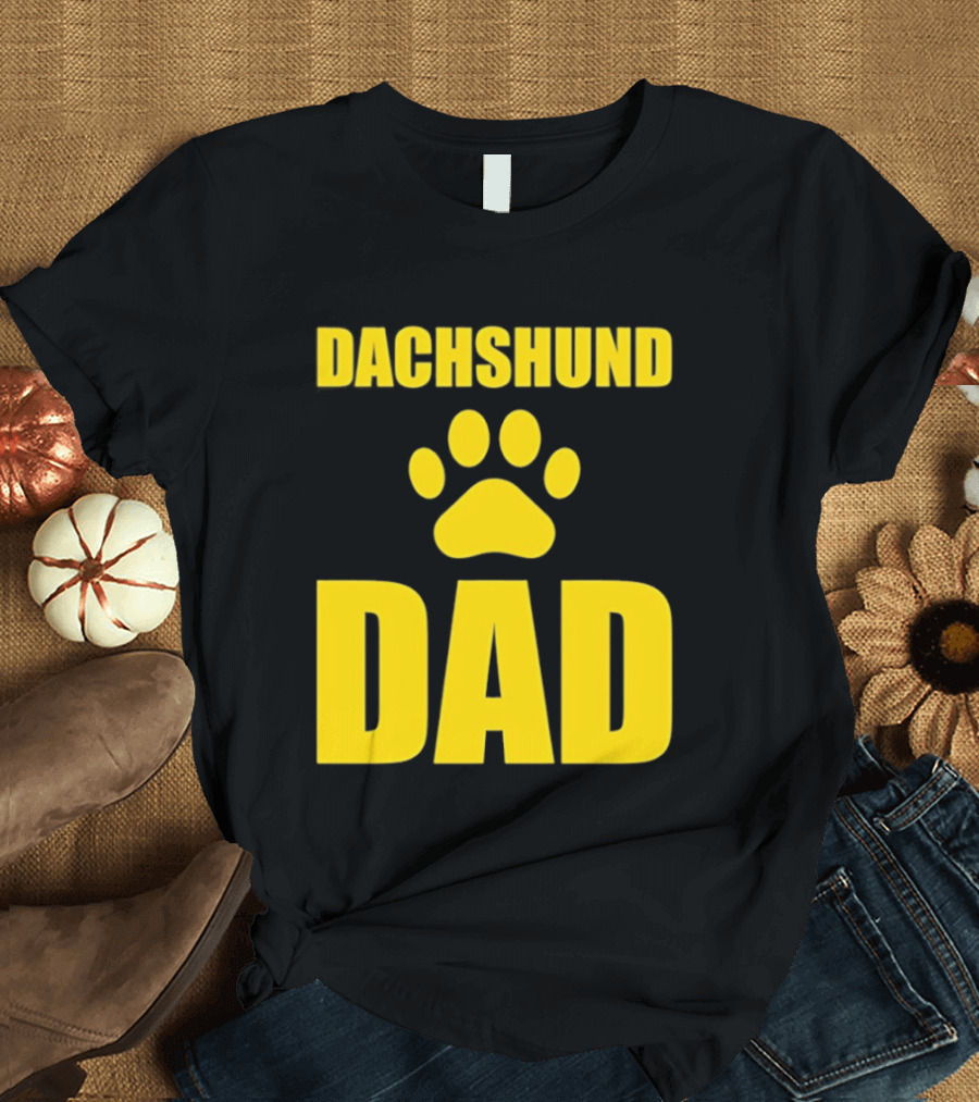 Dachshund Dad Wiener Dog Paw Print T-Shirt