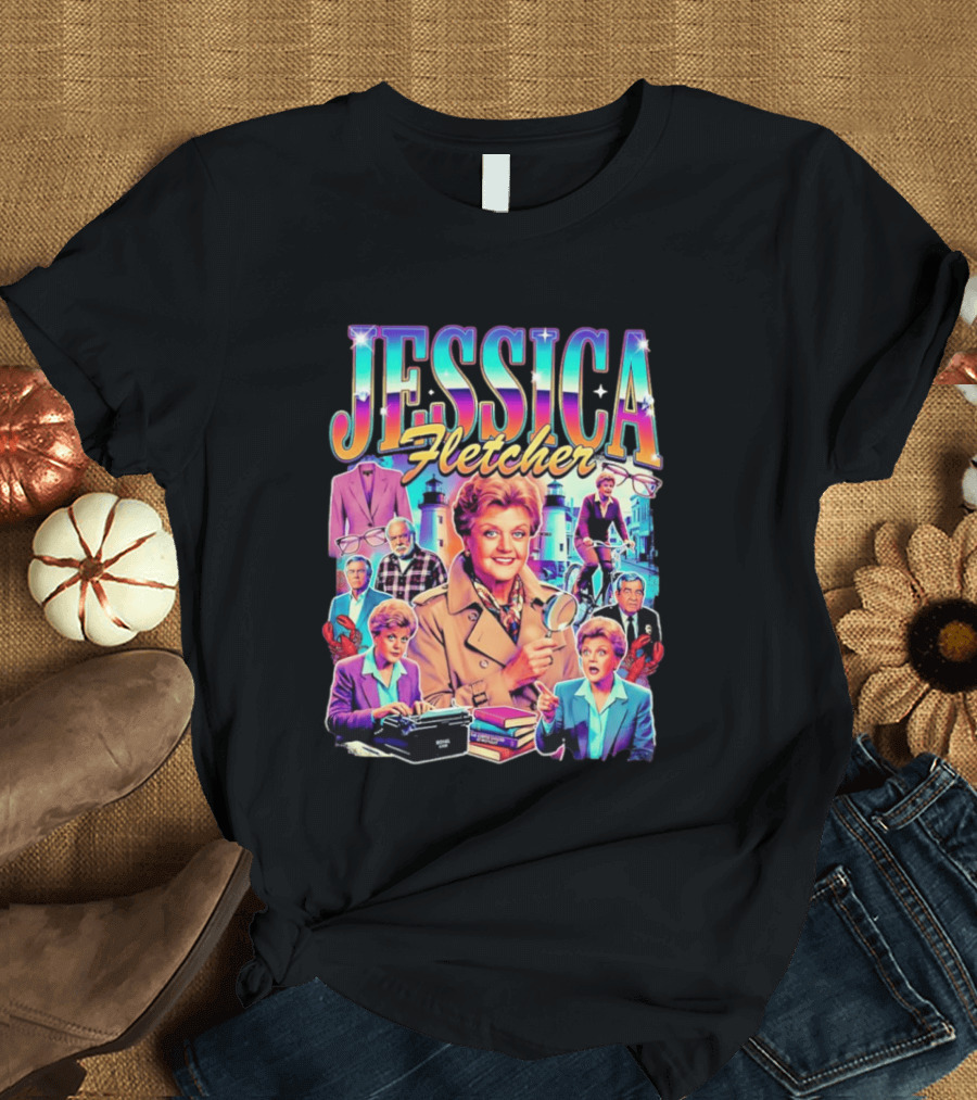 Jessica Fletcher Angela Lansbury Murder She Wrote Retro Collage T-Shirt