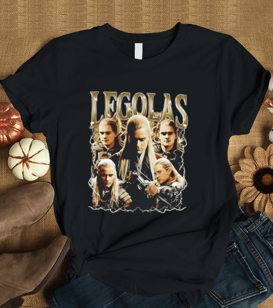 Legolas Character Collage From Lord Of The Rings T-Shirt