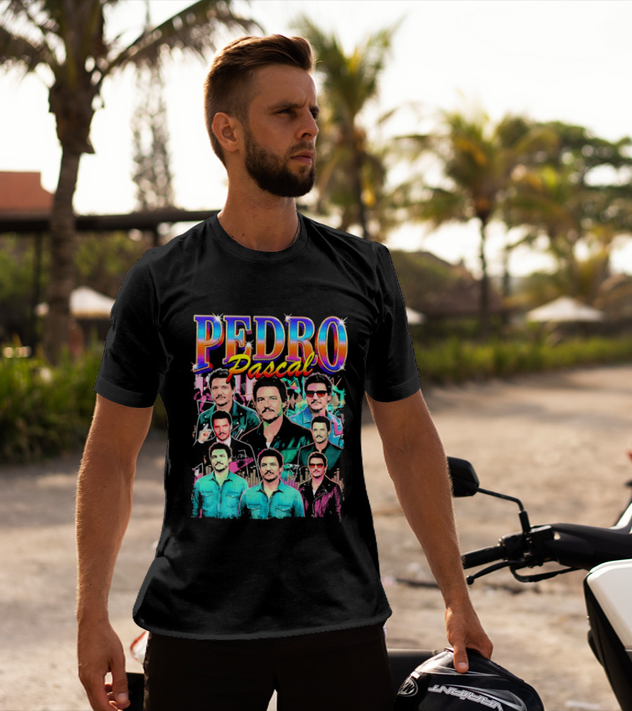 Pedro Pascal Multicolored Collage Actor T-Shirt