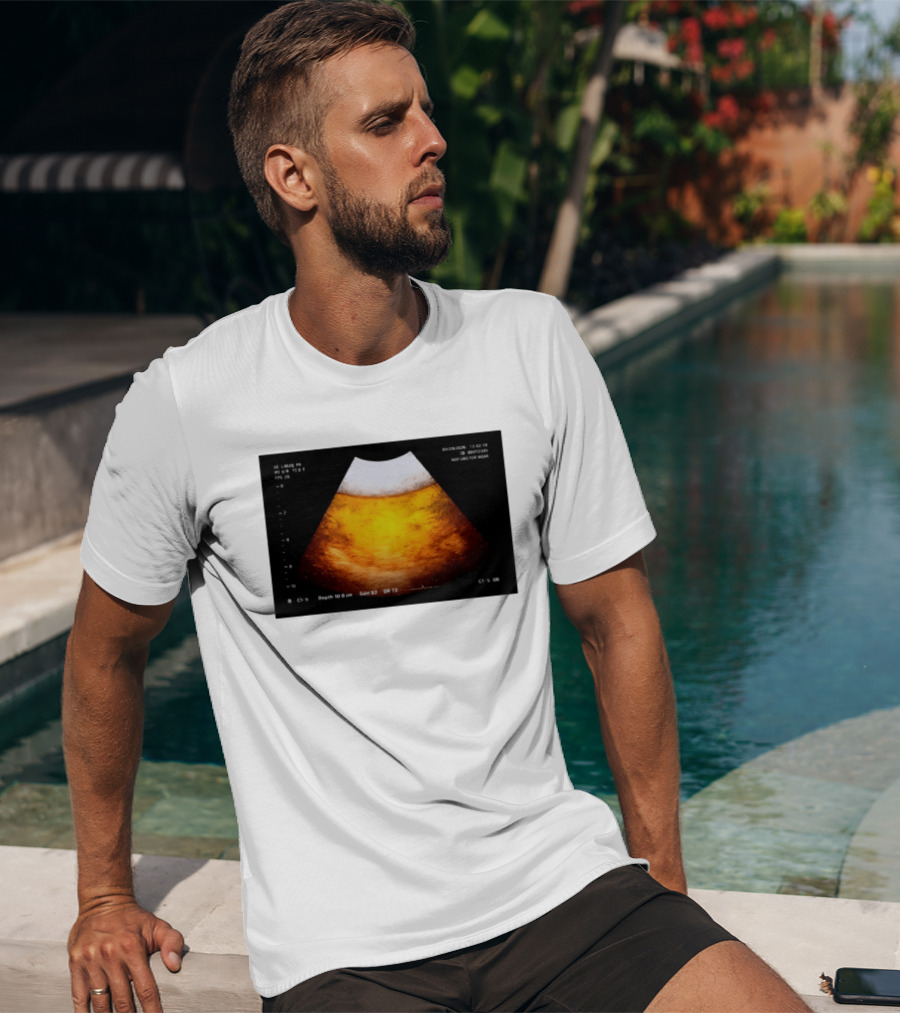 Beer Ultrasound Image Not Safe For Liver T-Shirt