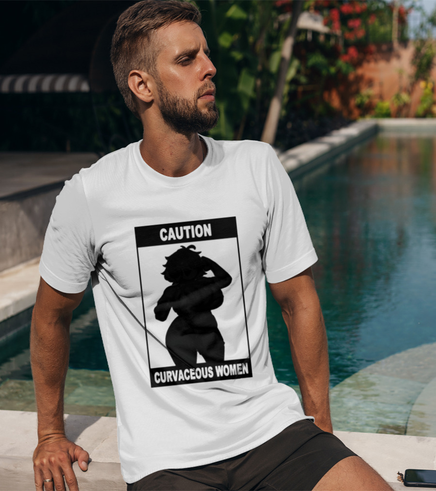 Caution Curvaceous Women 2026 Bold Silhouette Warning T-Shirt