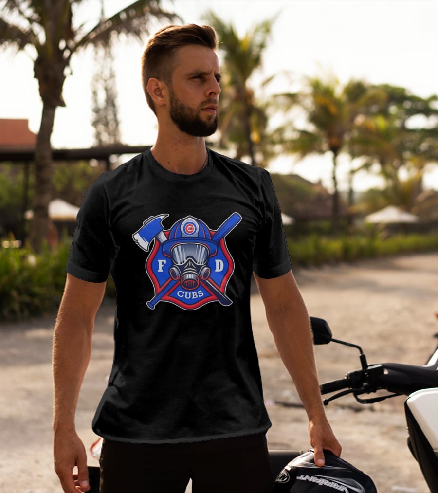 Chicago Cubs Fire Department FD Northside Baseball Axe And Mask T-Shirt