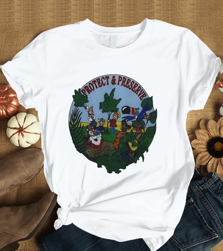 1993 Kelloggs Tony The Tiger Protect Preserve Environmentalist Kids Nature T-Shirt
