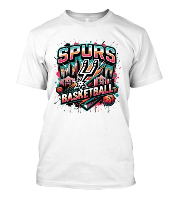 San Antonio Spurs Fiesta Skyline Basketball T-Shirt