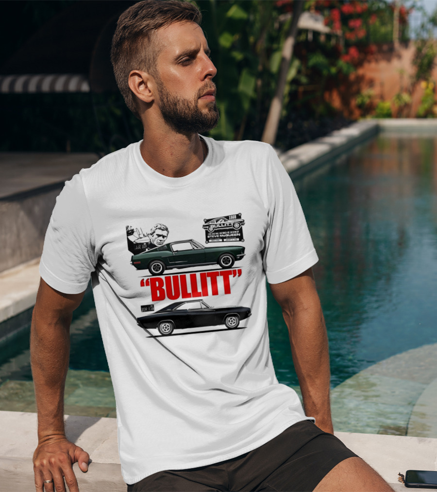 Bullitt 1968 Frank Bullitt Ford Mustang GT Green Highland Dodge Charger T-Shirt