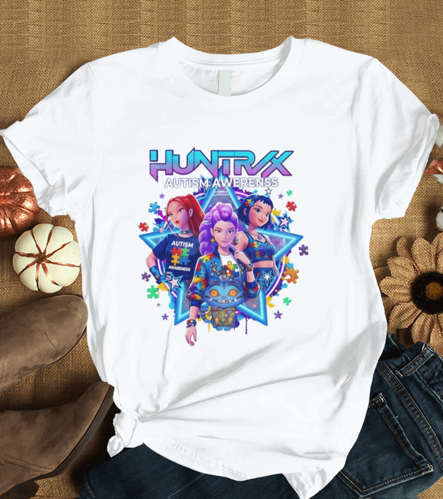 Huntrix Autism Awareness Demon Hunter K Pop Puzzle Star 2026 T-Shirt