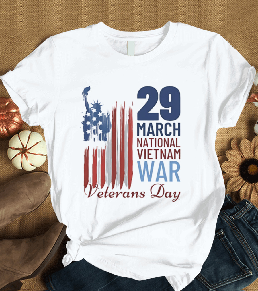 March 29 Honor National Vietnam War Veterans Day Patriotic Flag Recognize Heroes T-Shirt