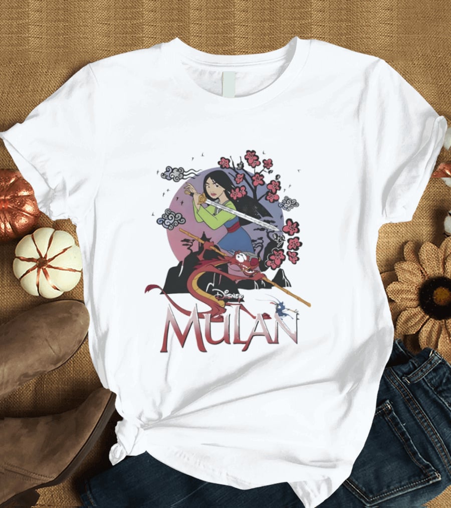 Disney Mulan Mushu Cherry Blossom Scene T-Shirt