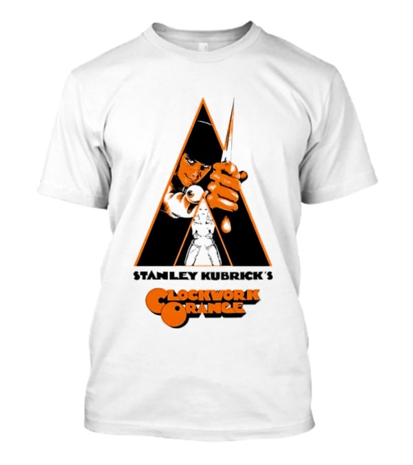 Work Orange Stanley Kubrick Iconic Image With Knife And Triangle T-Shirt
