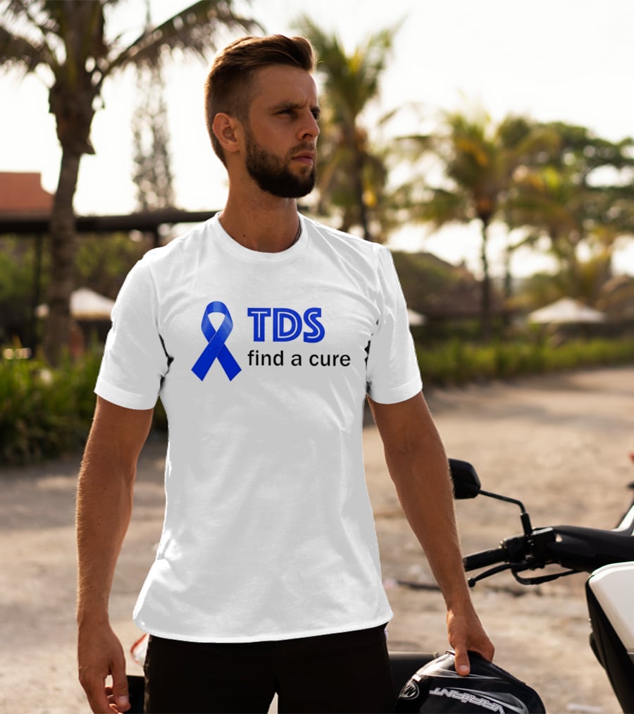 TDS Find A Cure Blue Ribbon Awareness T-Shirt