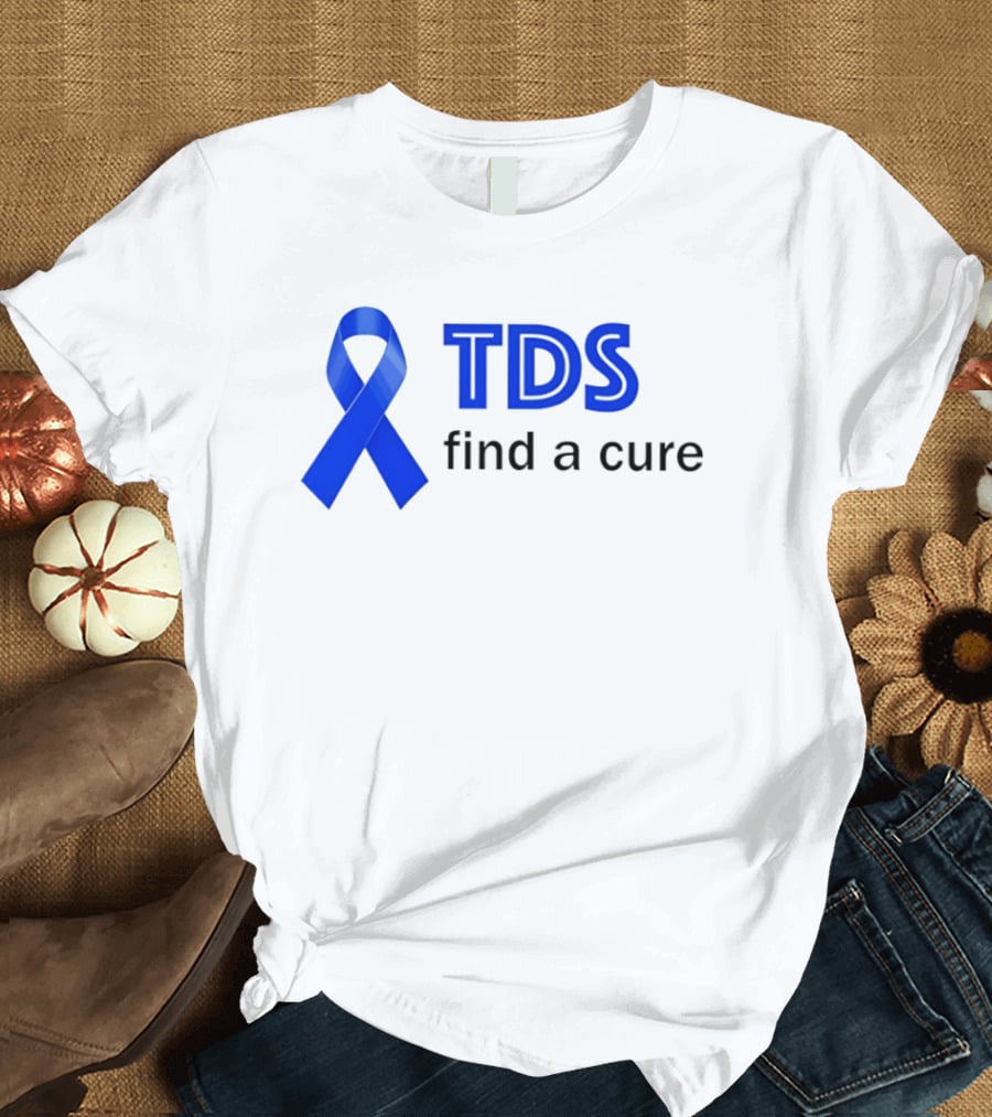 TDS Find A Cure Blue Ribbon Awareness T-Shirt