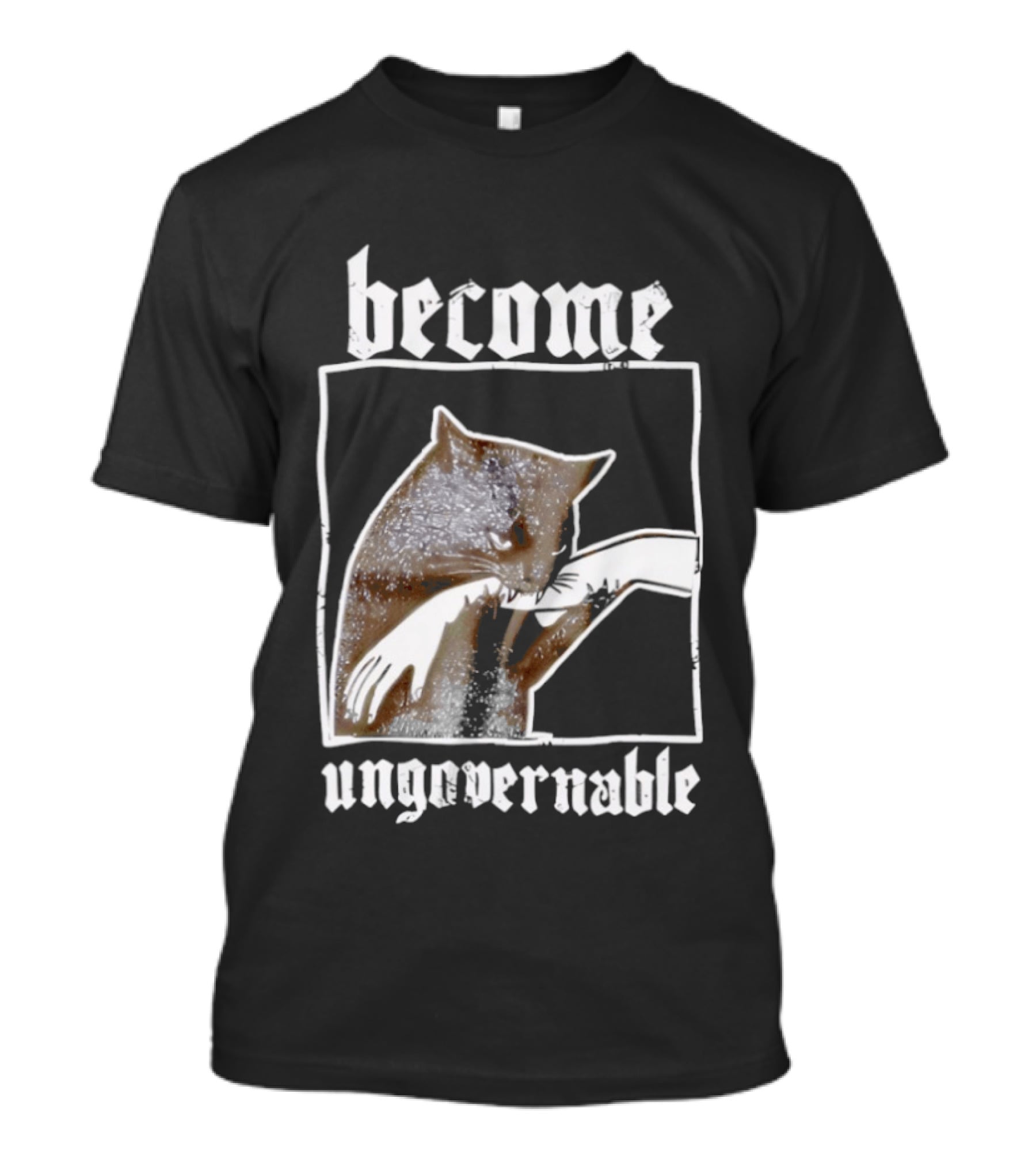 Become Ungovernable Cat Biting Hand T-Shirt