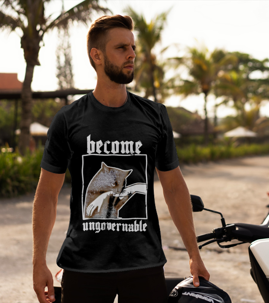 Become Ungovernable Cat Biting Hand T-Shirt