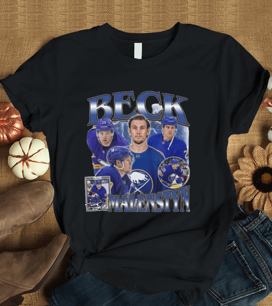 Beck Malenstyn Blue 29 Hockey Celebration T-Shirt