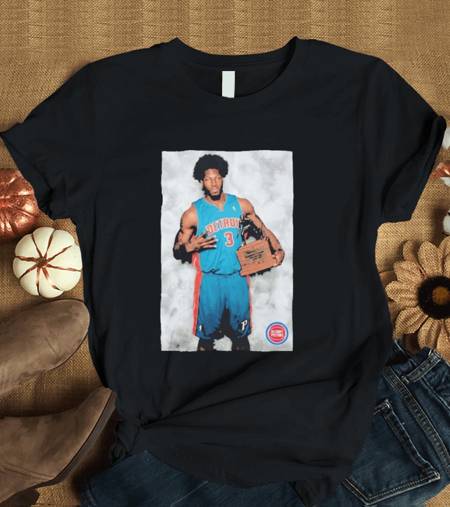 Ben Wallace Detroit Pistons Number 3 Defensive Player Of The Year MVP Recognition T-Shirt