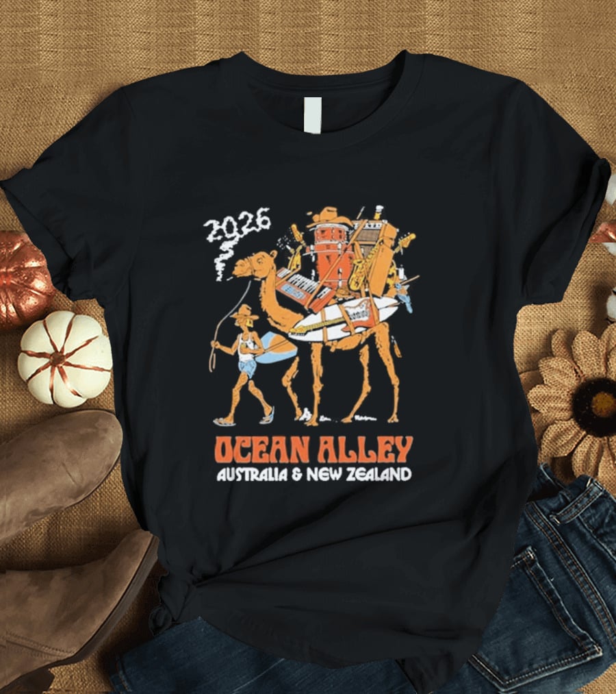 2026 Ocean Alley Australia New Zealand Camel Tour T-Shirt