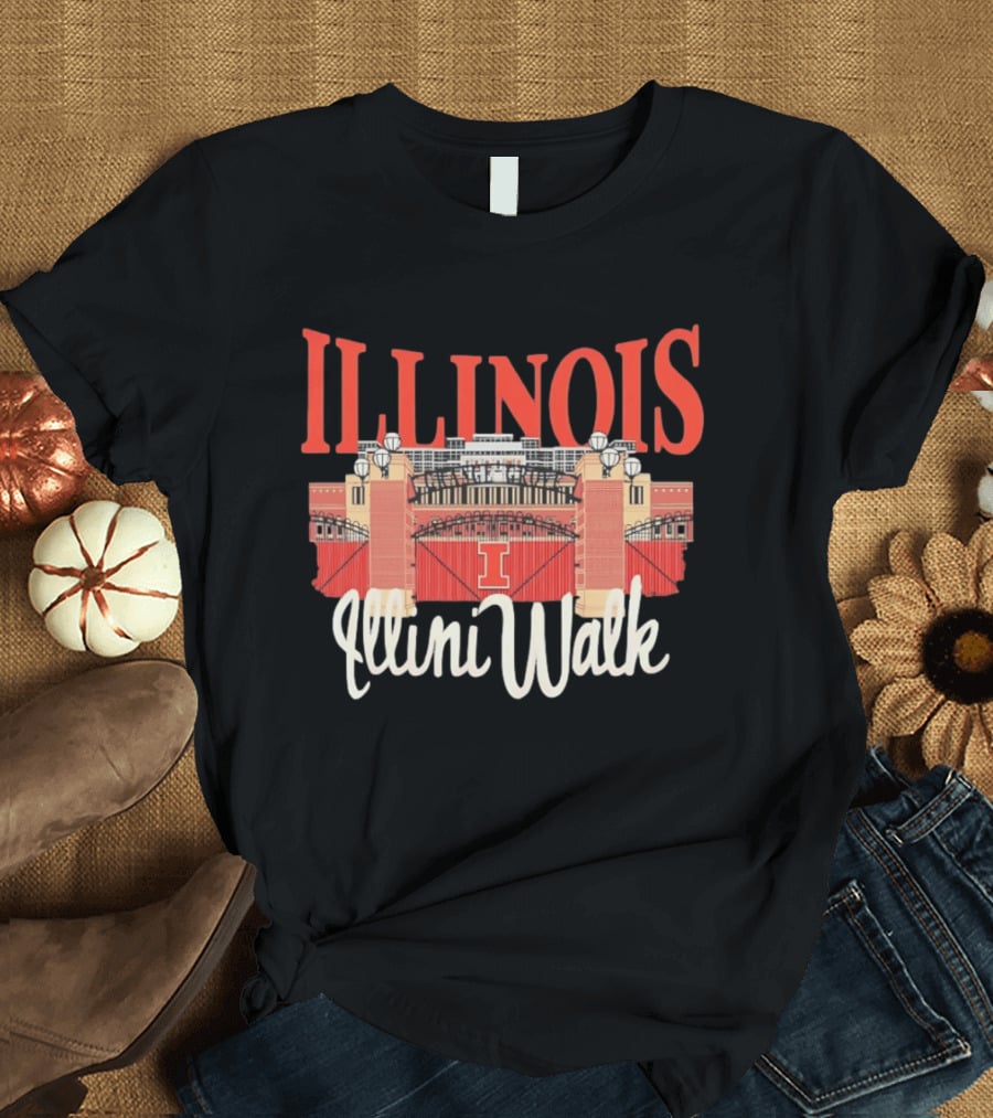Illinois Illini Walk Memorial Stadium Gates T-Shirt