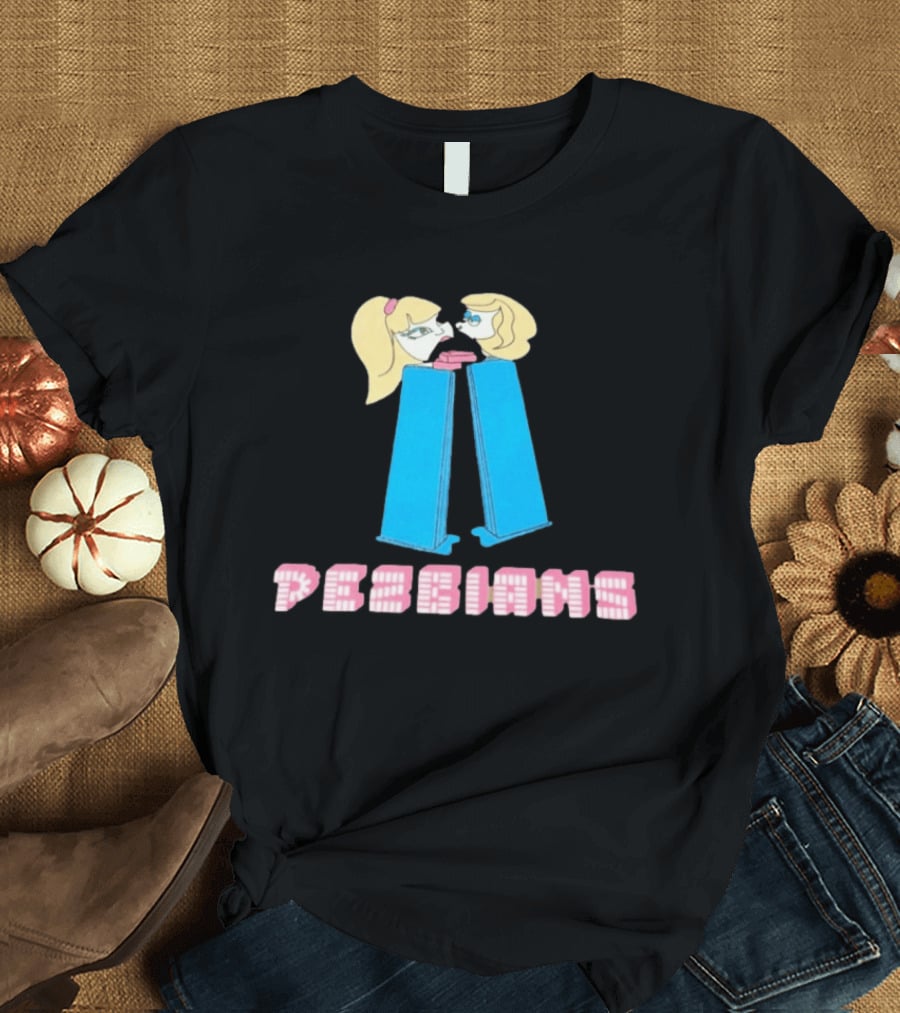 Pesbians Blonde Couple Kissing Meme Pez Dispenser T-Shirt
