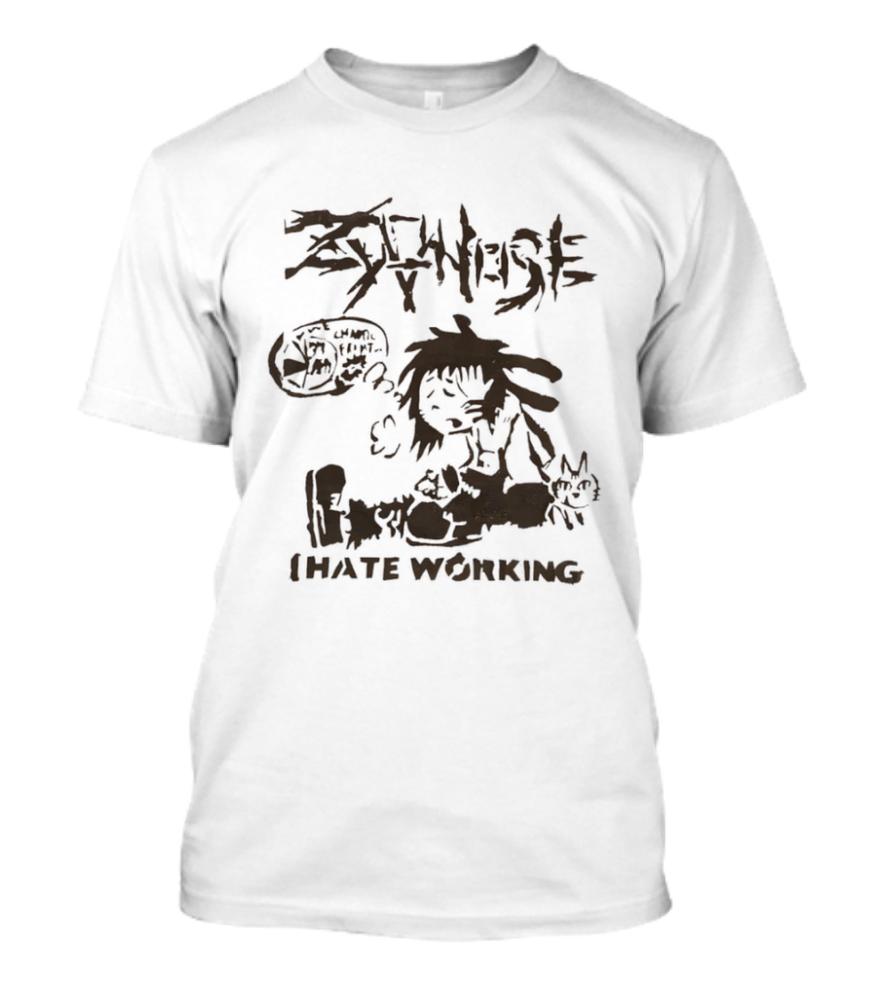 Zekanysee Cat I Hate Working T-Shirt