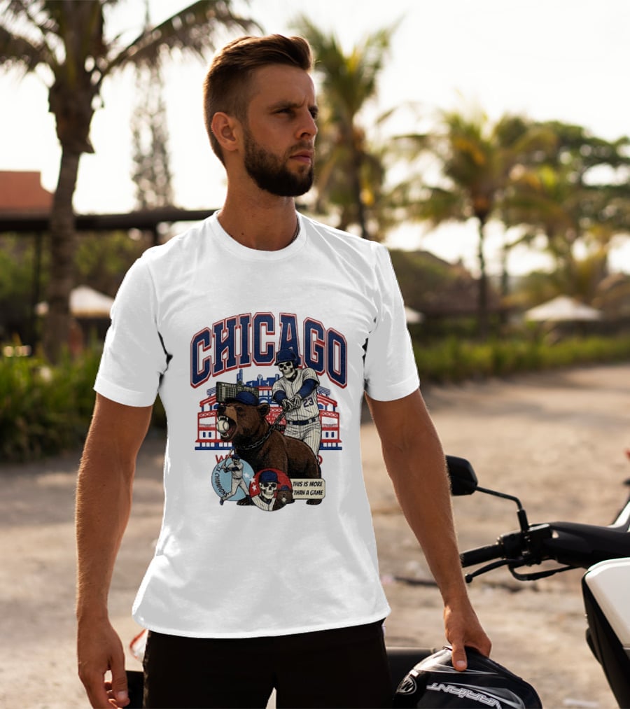 Chicago Cubs Wrigley Field Skeleton Baseball Champions This Is More Than A Game T-Shirt