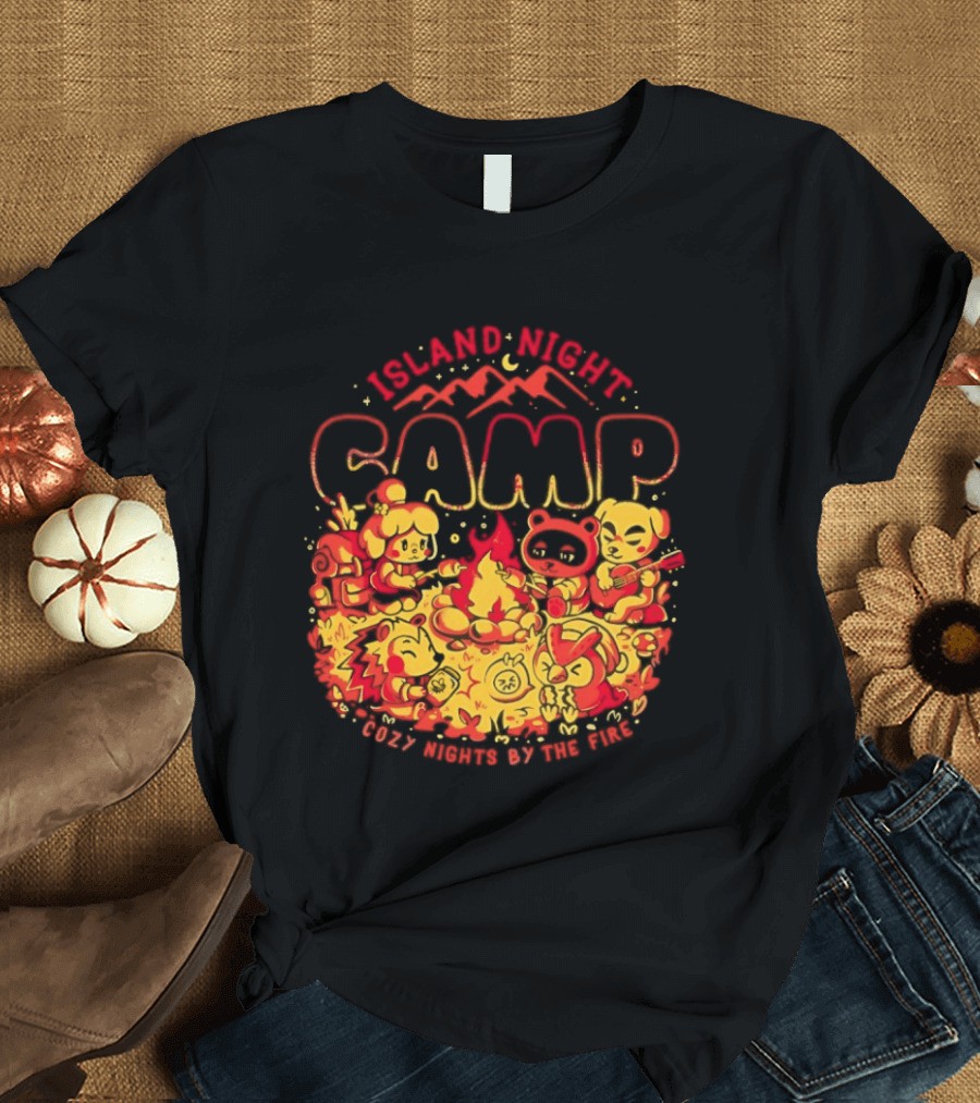 Island Night Camp Adventures With K.K. Slider And Blathers T-Shirt