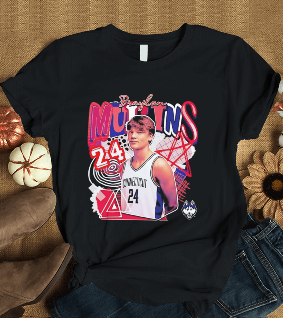 Braylon Mullins UConn Huskies Basketball 24 Collage T-Shirt