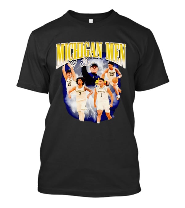 Michigan Men Wolverines Basketball Players Dusty May Coach Lightning T-Shirt