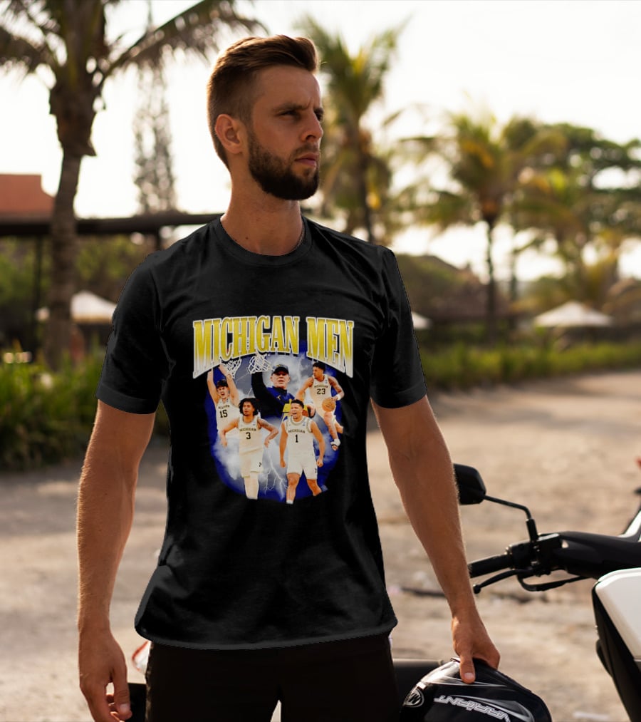 Michigan Men Wolverines Basketball Players Dusty May Coach Lightning T-Shirt