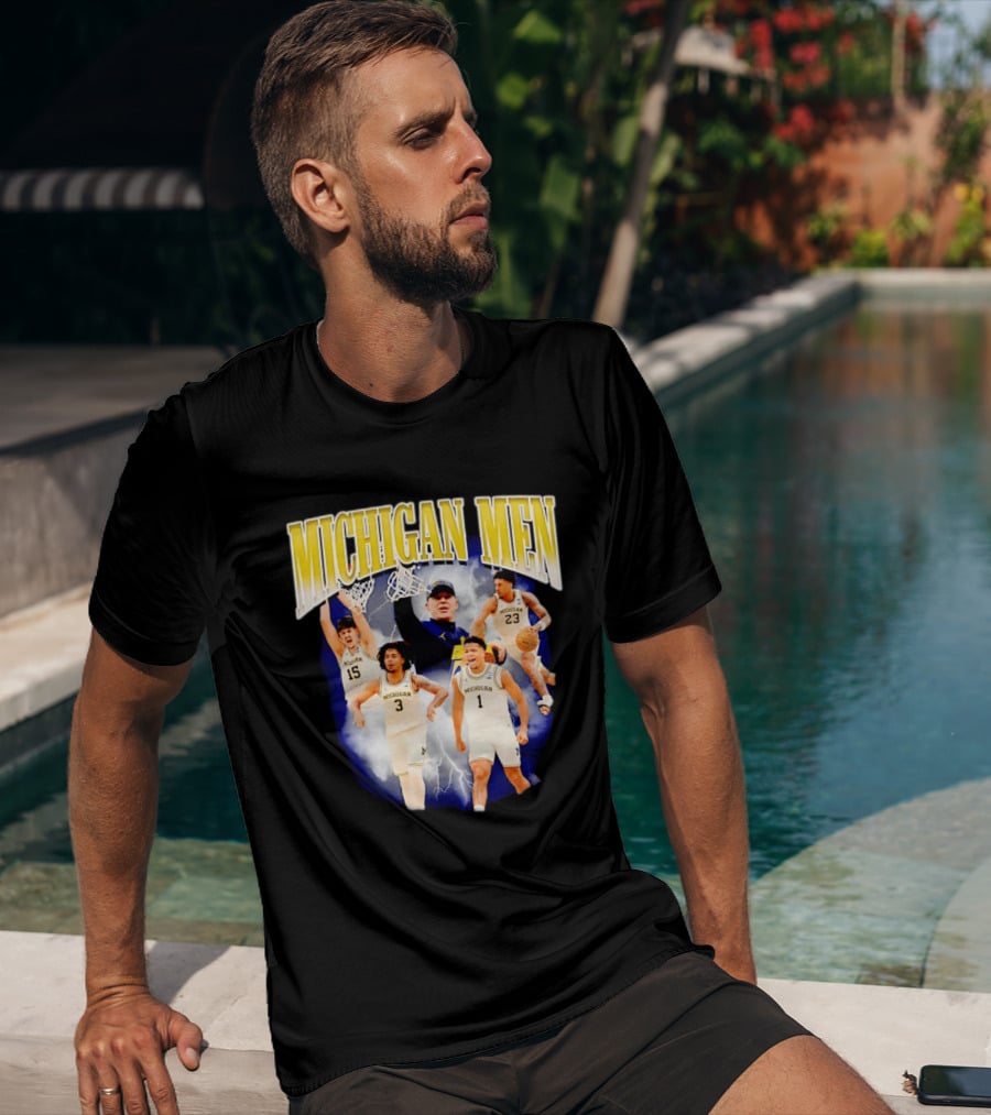 Michigan Men Wolverines Basketball Players Dusty May Coach Lightning T-Shirt