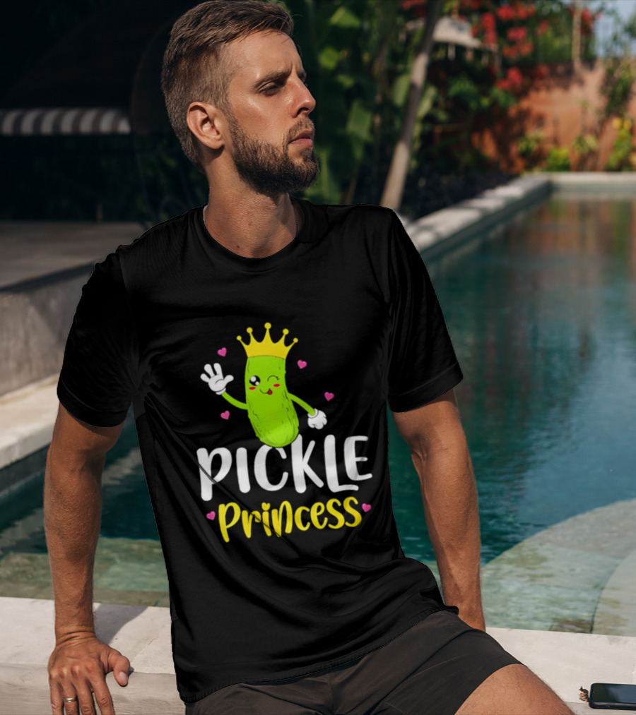 Pickle Princess Crown Cute Fun Cartoon T-Shirt