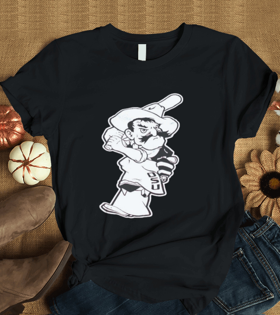 Pistol Pete Pitching OSU Cowboy Baseball T-Shirt