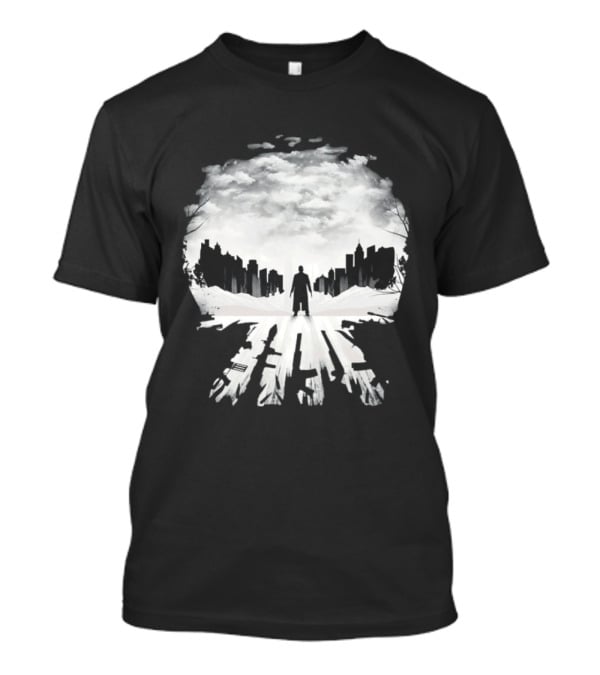 Punisher One Last Kill Urban Silhouette Black And White T-Shirt