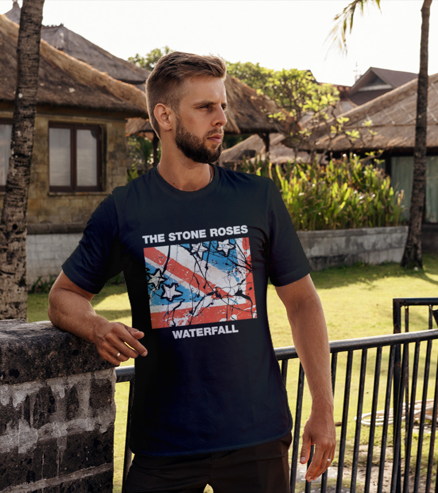 The Stone Roses Waterfall Flag Stars Union Jack T-Shirt