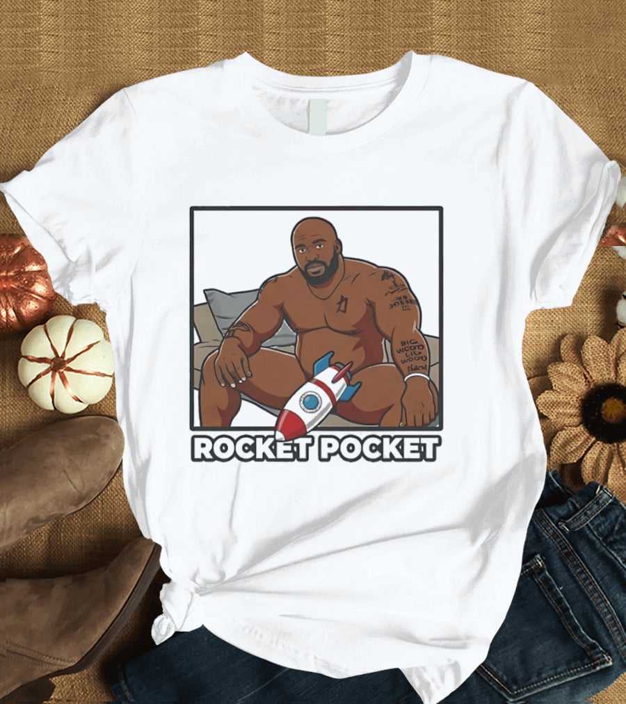 ROCKET POCKET Barry Wood Cartoon T-Shirt