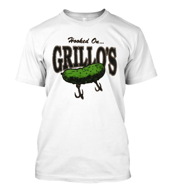 Hooked On Grillo's Pickle Green Fishing Hooks T-Shirt