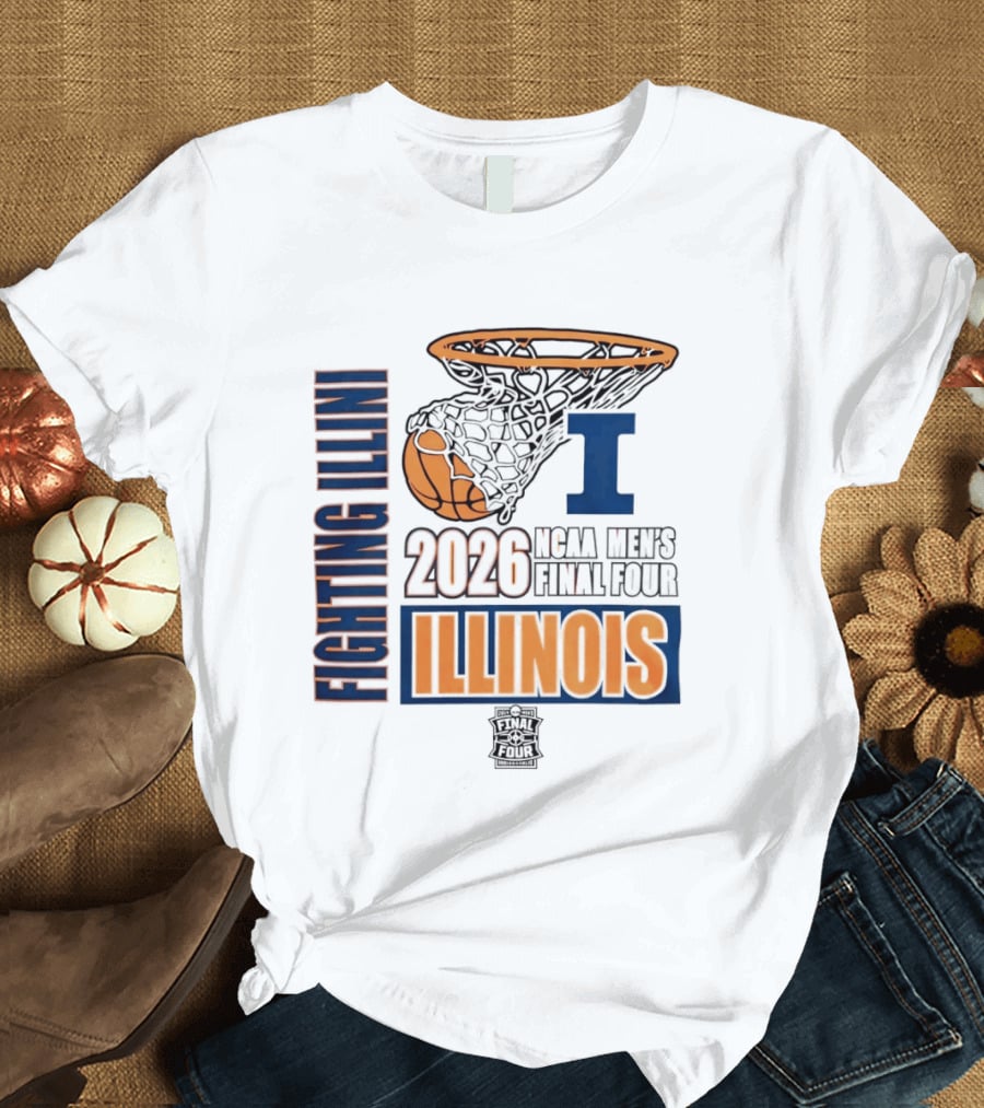 Fighting Illini 2026 NCAA Men's Final Four Illinois Basketball Net T-Shirt