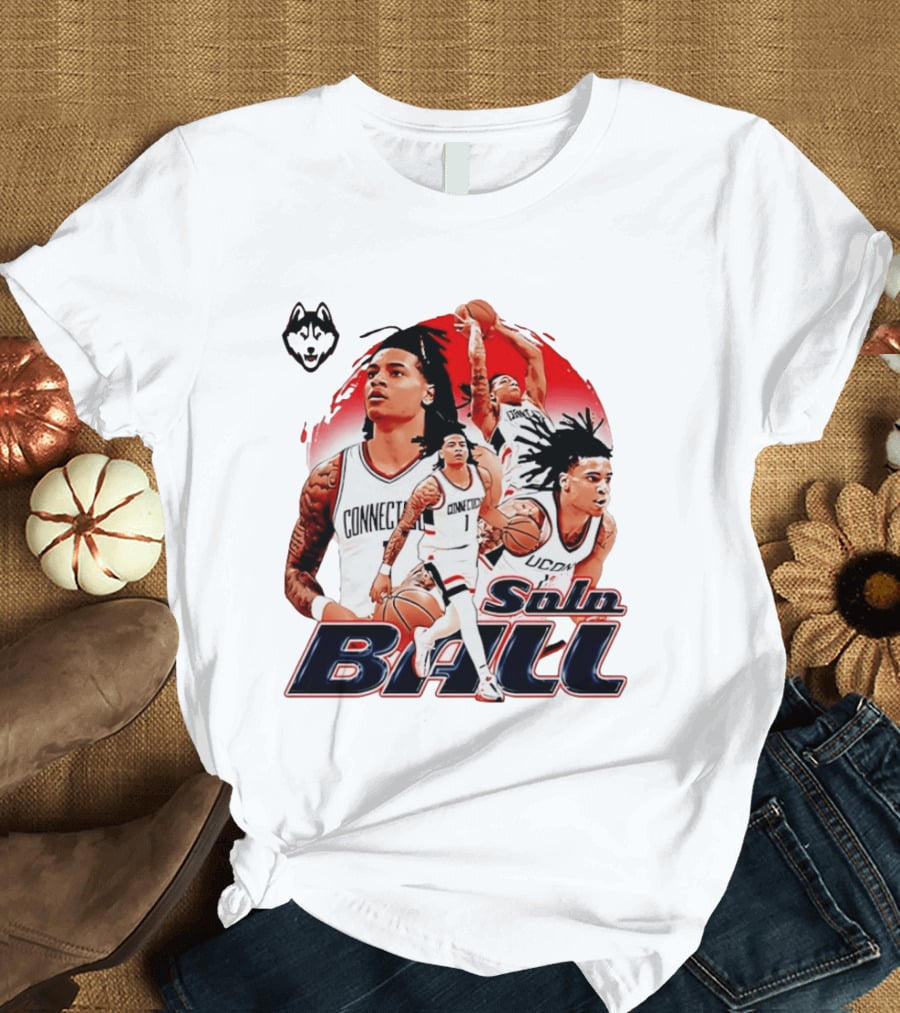 UConn Huskies Solo Ball Connecticut Men's Basketball Collage T-Shirt