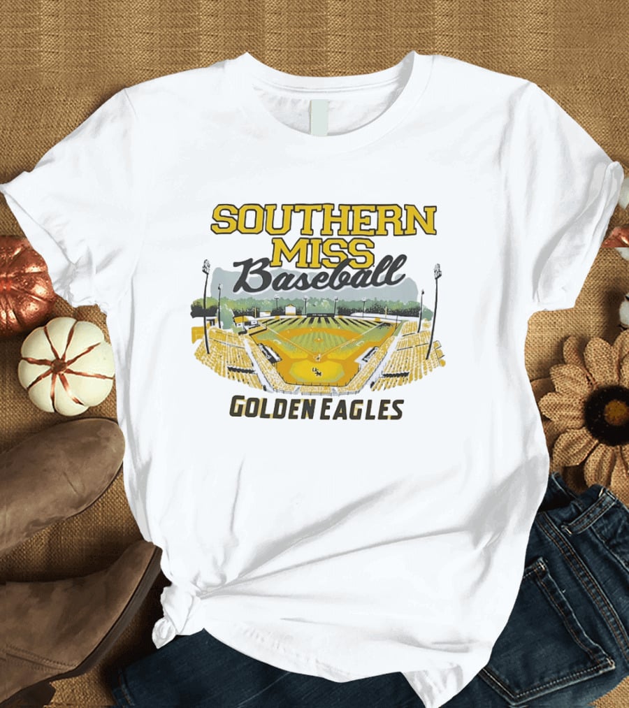 Southern Miss Baseball Golden Eagles Stadium Scene T-Shirt