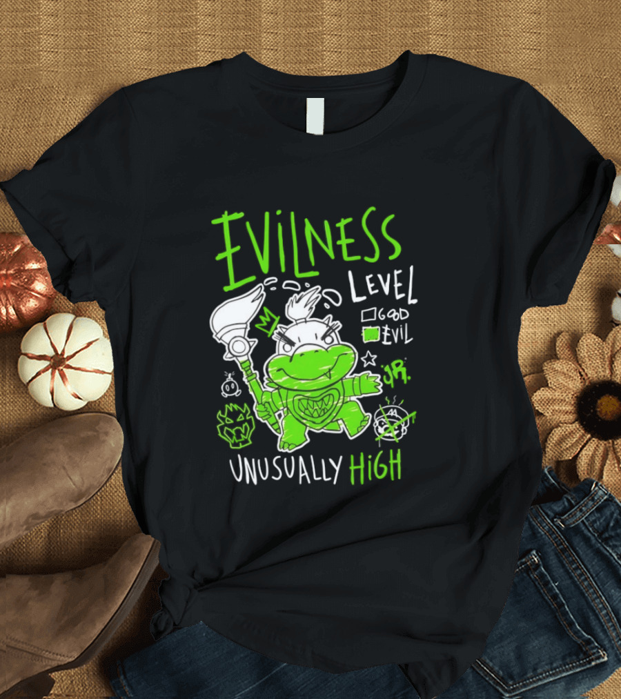 Baby Bowser Evilness Level Unusually High Mischievous Green T-Shirt