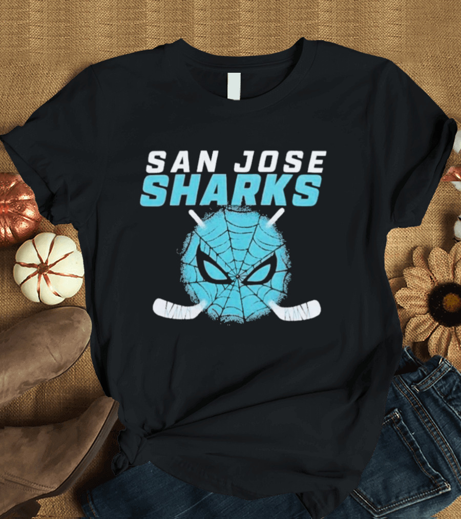 San Jose Sharks Spider Hockey Mask T-Shirt