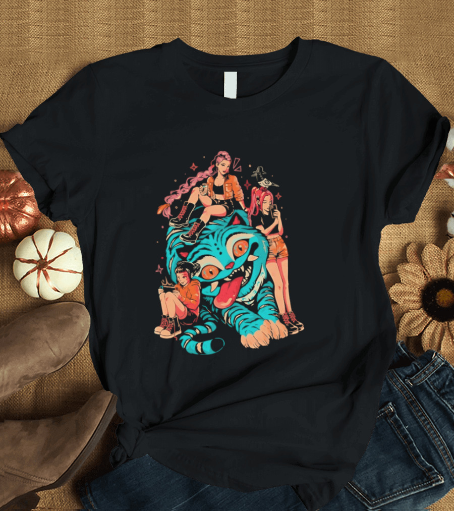 Demon Pillow KPop Demon Hunters Rumi Mira Zoey Derpy Tiger Sussy T-Shirt